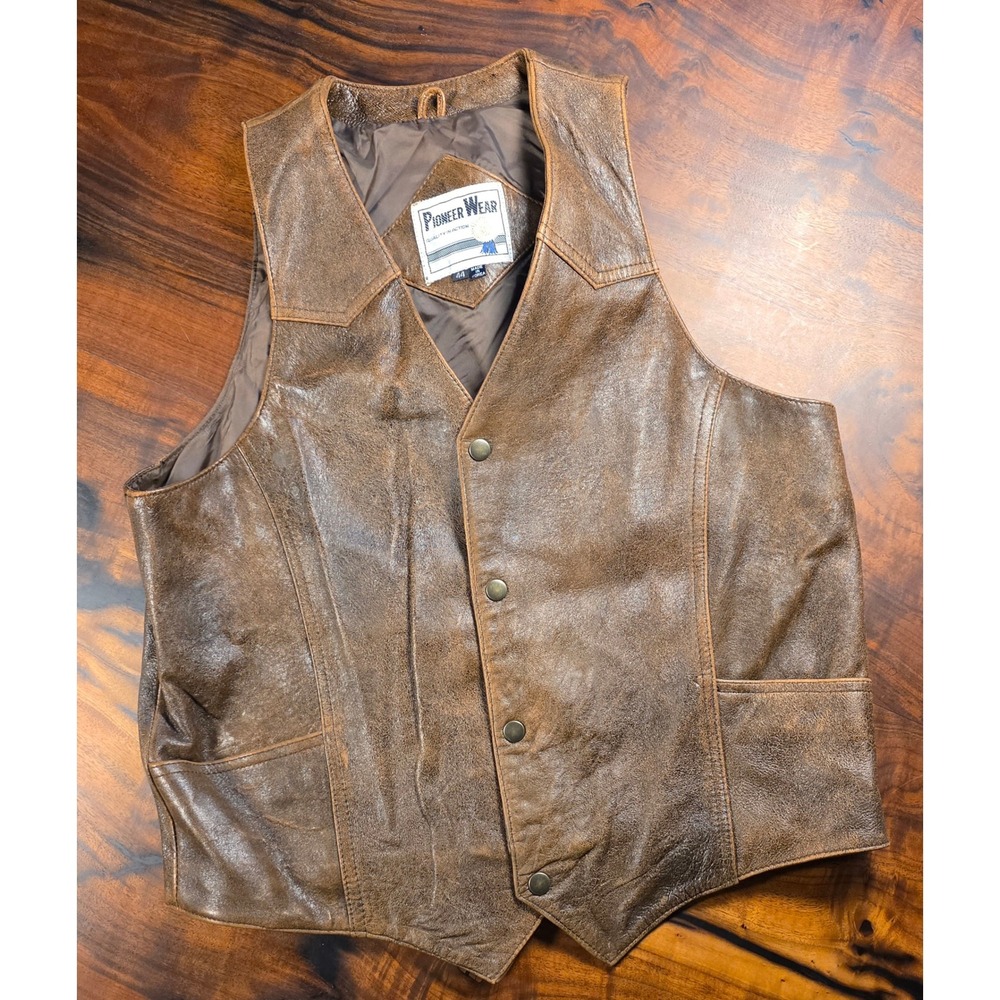 UNISEX  Lamb Leather Western Vest Gritty Boho Indiesleaze Distressed Biker